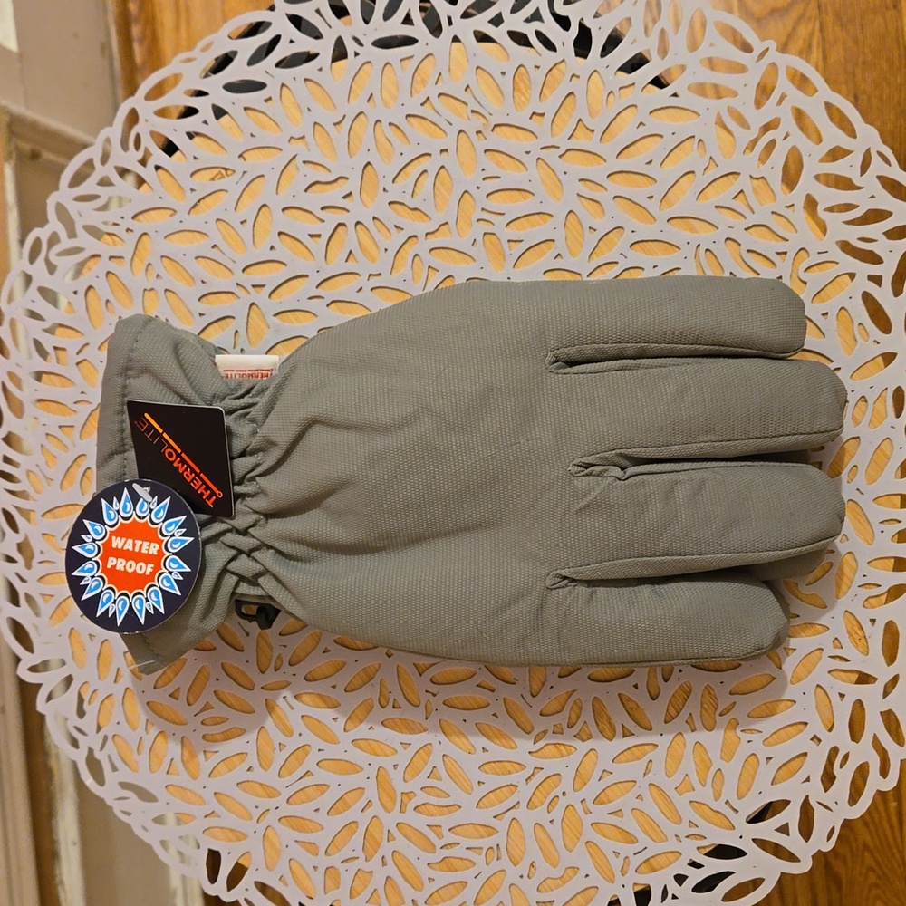 NWT Thermolite gray mens gloves Sz XL